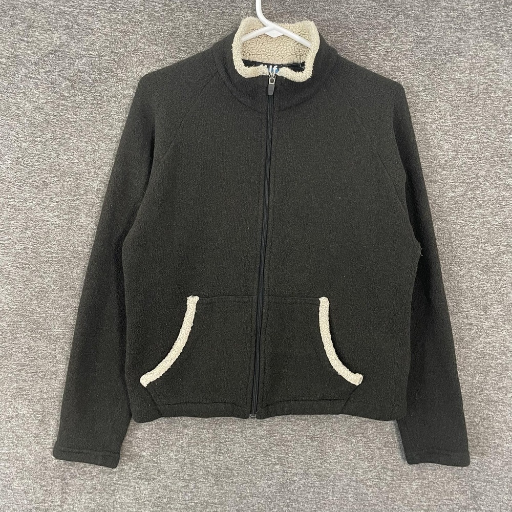 Alf Clothing Jacket Mens Medium Black Fleece Full Zip Sherpa Lined Pockets Kuhl